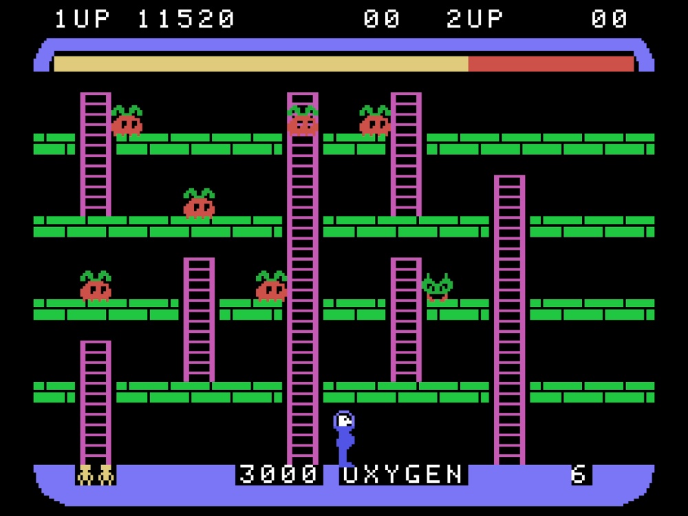 Gameplay of Space Panic for Colecovision